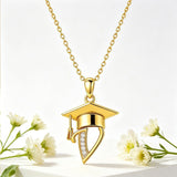 Initial  Graduation 14K Gold Plated Inspiring Grad Pendant Necklace Graduations Jewelry Gifts