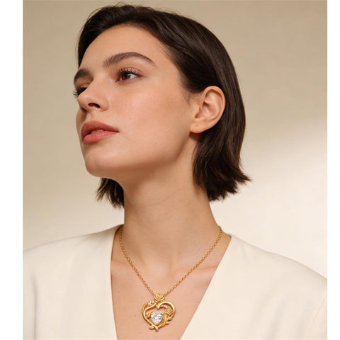 Sterling Silver Birthstone Rose Necklace for Women