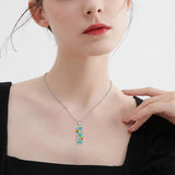 Sterling Silver Abalone Shell Bar Cardinal Bee Butterfly Hummingbird Dragonfly Phoenix Pendant Necklace for Women