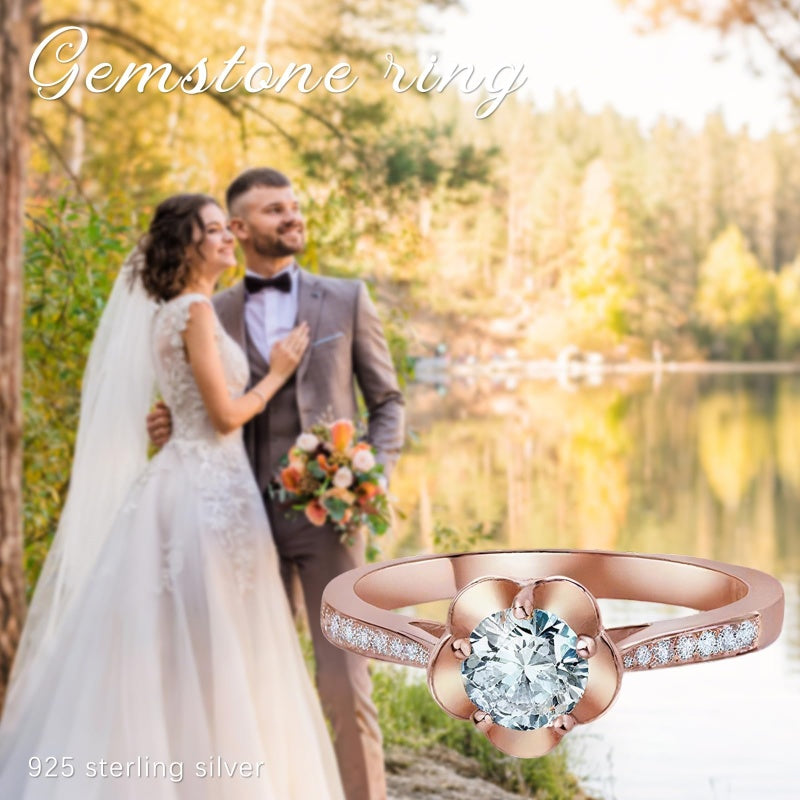 Sterling Silver 10K 14K 18K Gold Personalized Engraved 1-3 Carat Round Moissanite   Anniversary  Engagement Ring