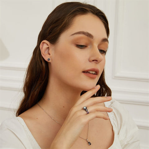 Copper Created Opal Mystic Topaz Amethyst Garnet Eternity Ring for Women