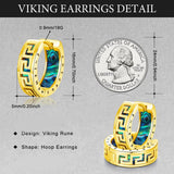 14K Gold Plated  Viking Hoop Earrings