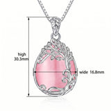 14K Gold Plated Teardrop Tree of Life Necklace for Women