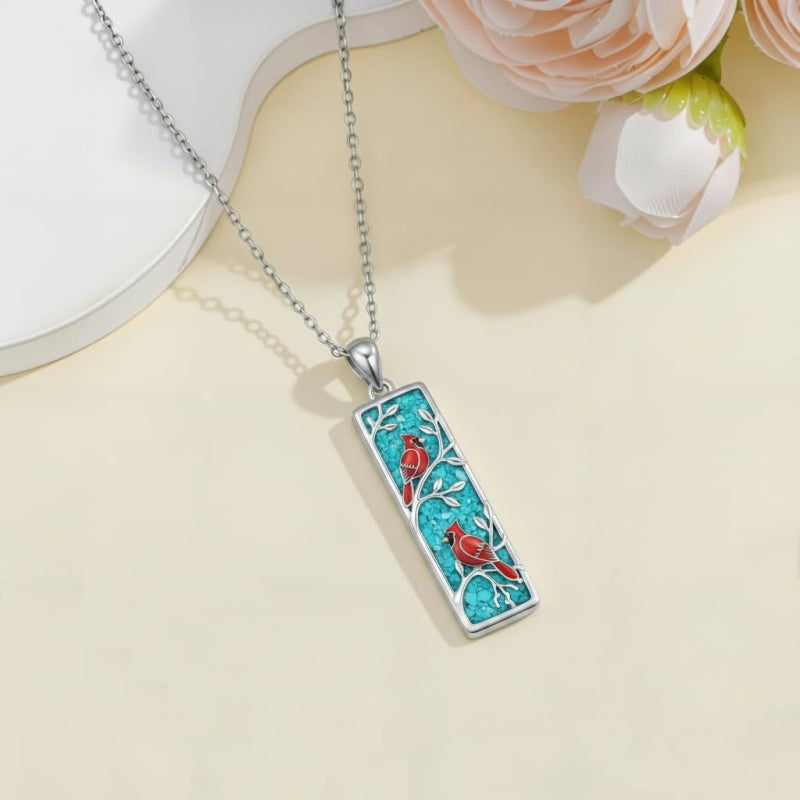 Sterling Silver Abalone Shell Bar Cardinal Bee Butterfly Hummingbird Dragonfly Phoenix Pendant Necklace for Women