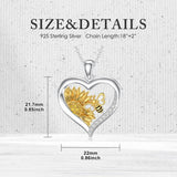 Sterling Silver Heart Bee Dragonfly Butterfly Hummingbird Sunflower Animal Pendant Necklace  Gifts for Christmas