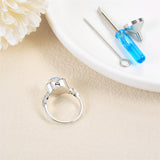 Sterling Silver Moonstone Butterfly Urn Ring for Ashe With Engraved