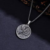 Sterling Silver Phoenix Rising Pendant Necklace NA/AA Sobriety Jewelry