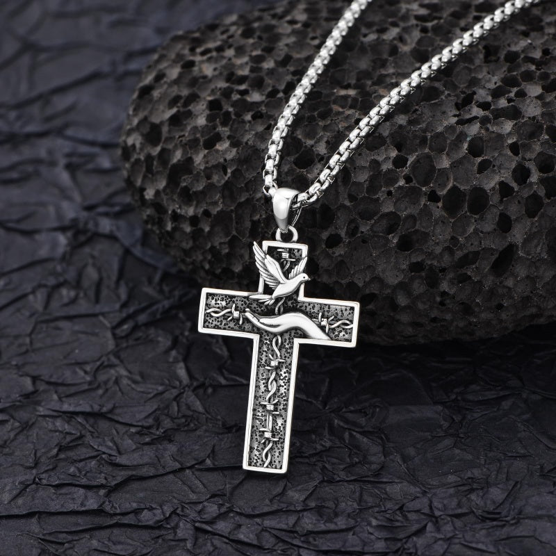 Sterling Silver Cross Pendant Necklace Christian Religious Jewelry Gifts for Anniversary