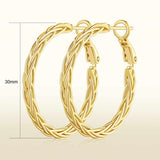 14K Gold Plated Thick Twisted Hoop Earrings for Women