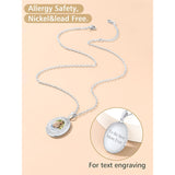 Copper Personalized  Photo Oval Olive Leaf Pendant Necklace