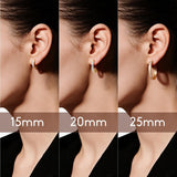 14K Gold Plated Cubic Zircon Hoop Earrings for Women