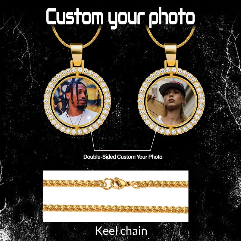 14K Gold Plated Personalized Photo Pendant Necklace Personalized Gift