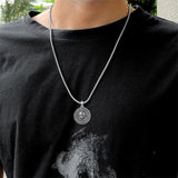 Sterling Silver Gothic Skull Memento Mori Pendant Necklace