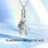 Sterling Silver Heart TearDangle Hummingbird Cardinal Urn Necklace for Ashes