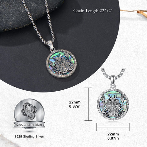 Sterling Silver Triple Moon Goddess Tetragrammaton Lilith Hecate  Pagan Wiccan Amulet Pendant Necklace