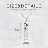 Sterling Silver White Opal Butterfly Dragonfly Tree of Life Paw Print Bar Pendant Necklace Gift for Birthday Christmas