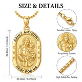 14K Gold  Plated Patron Saint Pendant Necklace Catholic Saints Religious Protective Jewelry Gift