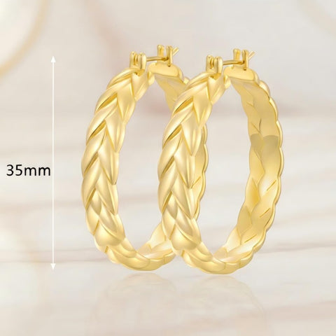 14K Gold Plated  Lightweight Hoop Earring for Women