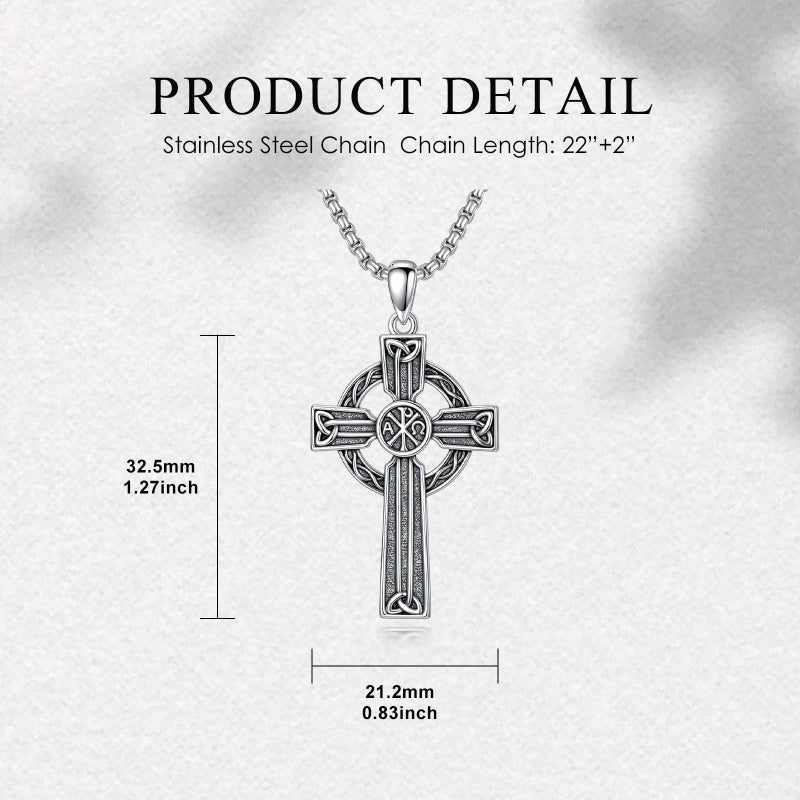 Sterling Silver Cross Pendant Necklace Christian Religious Jewelry Gifts for Anniversary