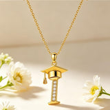 Initial  Graduation 14K Gold Plated Inspiring Grad Pendant Necklace Graduations Jewelry Gifts