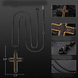 14K Gold Plated Wooden Cross Necklace Jewelry Gift for Him