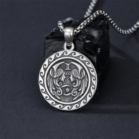Sterling Silver 12 Zodiac Astrology Horoscope Pendant Necklace