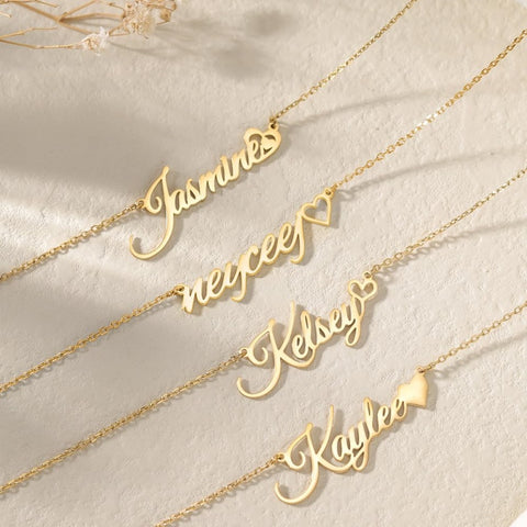 14K Gold Plated Custom Name  Pendant Necklace Gifts for Women