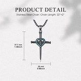 Sterling Silver Star Of David  Cross Pendant Necklace