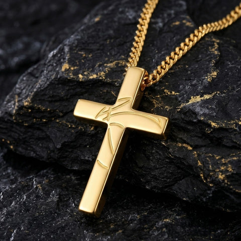 14K Gold Plated Soccer Football Basketball Baseball Cross  with Bible Verses Religious Pendant Necklace for Men