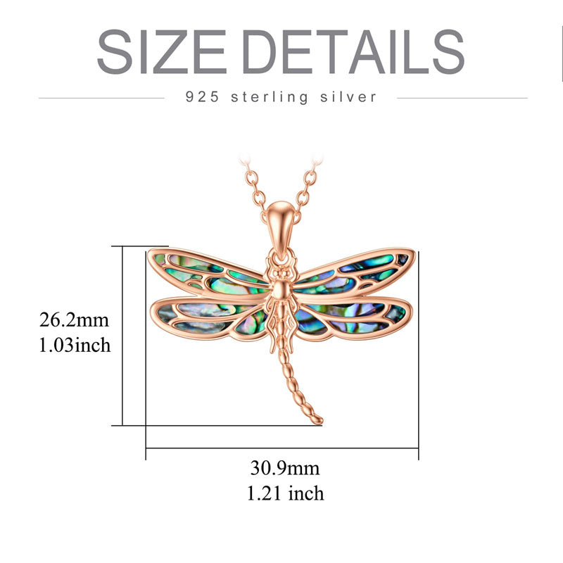 Sterling Silver Blue Dragonfly Pendant Necklace