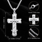 Sterling Silver Cross Pendant Necklace Christian Religious Jewelry Gifts for Anniversary