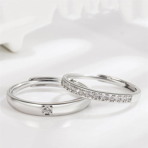 Copper Cubic Zirconia Cubic Adjustable Couple Rings