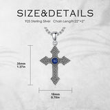 Sterling Silver Cross Pendant Necklace Christian Religious Jewelry Gifts for Anniversary