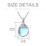 Sterling Silver Moonstone  Celtic Knot  Pendant Necklace