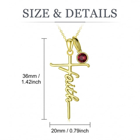 14K Gold Plated Cross Necklace for Women