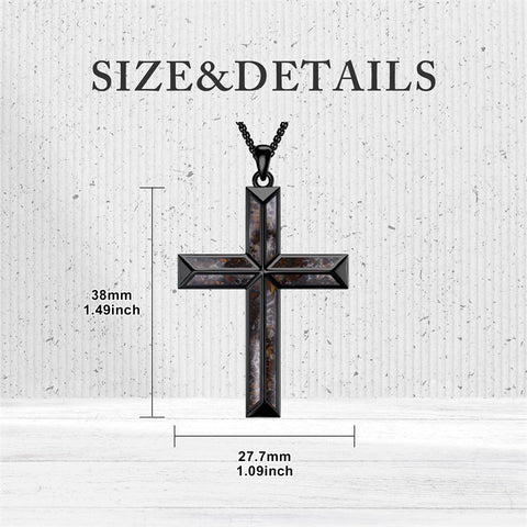 Sterling Silver Cross Religious Necklace for Men