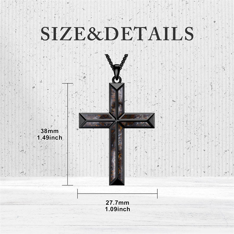 Sterling Silver Cross Religious Necklace for Men