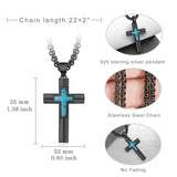 14K Gold Plated Turquoise Malachite Abalone Shell Cross Pendant Necklace for Men