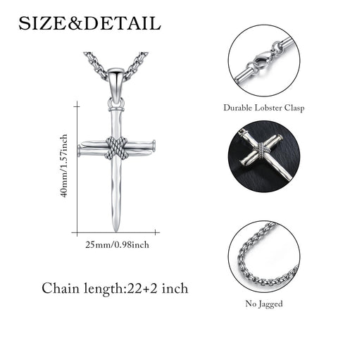 14K Gold Plated Cross Pendant Necklace Protection Jewelry Religious Gift
