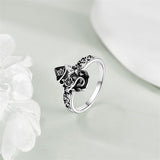 Sterling Silver Vintage Cat Butterfly Dragonfly Hummingbird Snake Ring for Women