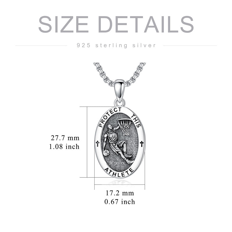 Sterling Silver Amulet Medal  St Sebastian Saint Christopher Viking Deer Pendant Necklace