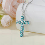Sterling Silver Cross Pendant Necklace for Women Southwestern Cross Jewelry Gifts