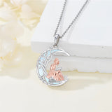 Sterling Silver Moonstone Tree of Life Art Book Pendant Necklace for Book Lover