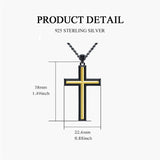Sterling Silver Cross Religious Necklace for Men