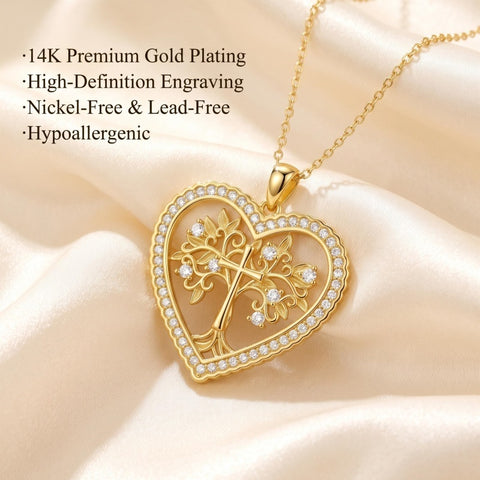 14K Gold Plated  Tree of Life Pendant Necklace for Women
