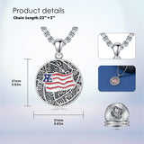 Sterling Silver American Flag Football Basketball Soccer Volleyball Tennis Baseball Pendant Necklace