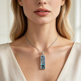Sterling Silver Abalone Shell Bar Cardinal Bee Butterfly Hummingbird Dragonfly Phoenix Pendant Necklace for Women