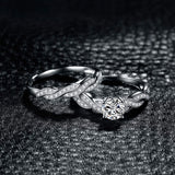 14K Gold Plated  1.5CT Cubic Zirconia  Wedding Bands Engagement Rings Promise Rings for Her