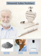 Stainless Steel Personalized Photo Engraved Heart Urn Necklace for Ashes