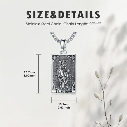 Sterling Silver Saint Anthony Saint Jude Saint Christopher   Saint Michael Amulet Religious Pendant Necklace